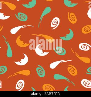 Vector orange repeat pattern with moon, stars and comet silhouettes. Perfect for fabric, scrapbooking and wallpaper projects. Stock Vector