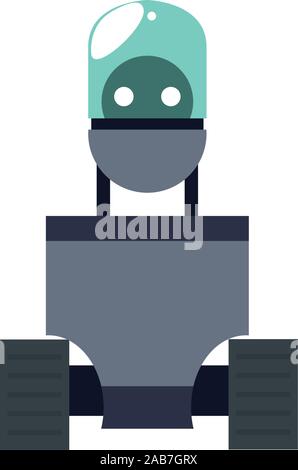 robot with wheels flat style icon vector illustration design Stock ...