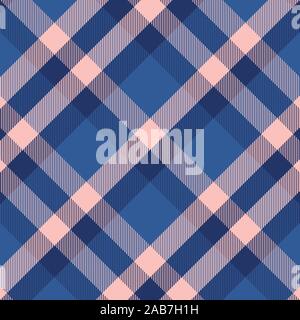 Tartan blue and pink seamless pattern.Texture for plaid, tablecloths, clothes, shirts, dresses, paper, bedding, blankets, quilts and other textile pro Stock Vector