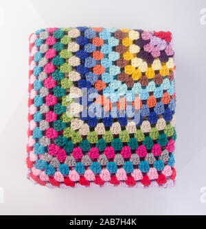 blanket or crochet blanket on a background new Stock Photo