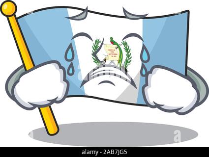 Sad Crying flag bolivia mascot cartoon style Stock Vector