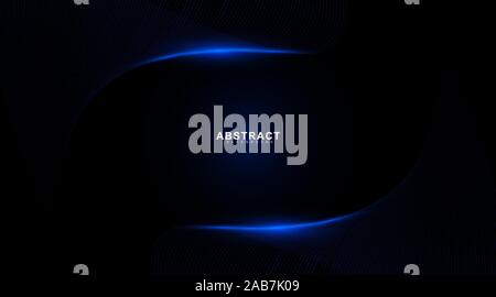 Abstract background of wavy and glowing blue lines. Vector technology digital design Stock Vector