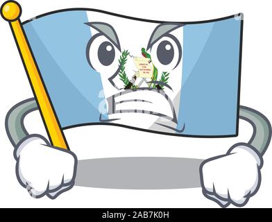 mascot of angry flag bolivia cartoon character style Stock Vector