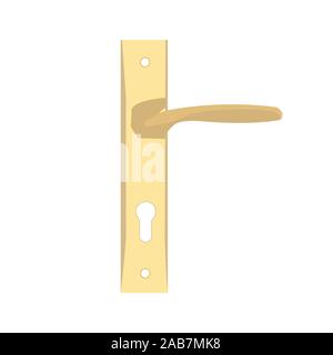 A Light Tan Colored Door Handle And Key Slot Stock Vector