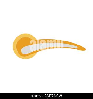 An Orange and Grey Door Handle on White Stock Vector