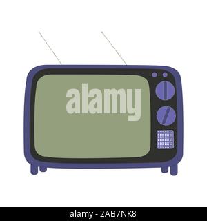 A Dark Blue And Black Retro TV Stock Vector