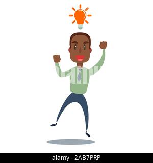 An african company officer with gear have a strong marketing strategy to share in company. Leadership concept. Stock Vector