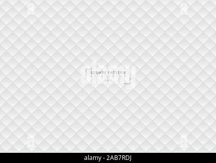 Abstract 3D square pattern geometric white gradient background and texture. Vector illustration Stock Vector