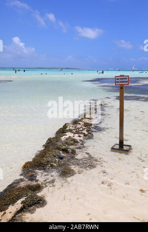 Famous wind surfing lagoon Lac Bay on Bonaire island in the caribbean sea Stock Photo