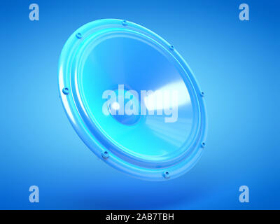 3d rendered illustration of a blue speaker Stock Photo