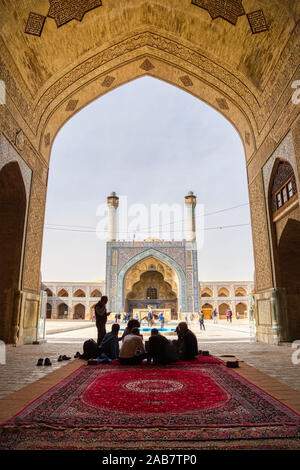Northside Iwan, Masjed-e Djame (Jameh Mosque), UNESCO World Heritage Site, Esfahan, Iran, Middle East Stock Photo