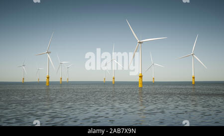 Windraeder im Ozean Stock Photo