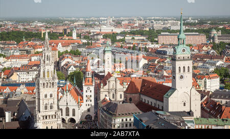 Ein Blick auf die bayerische Landeshauptstadt, Muenchen Stock Photo