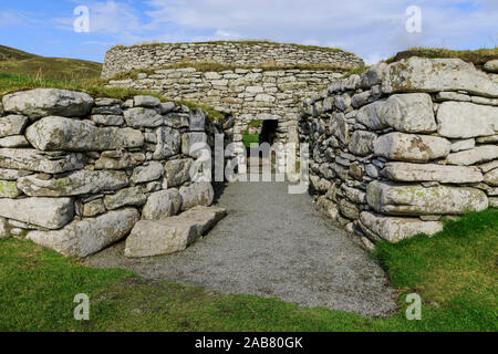 Clickimin Broch, Iron Age Fort, entrance, Clickimin Loch, Central Lerwick, Shetland Isles, Scotland, United Kingdom, Europe Stock Photo