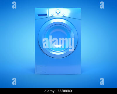 3d rendered illustration of a blue washing machine Stock Photo