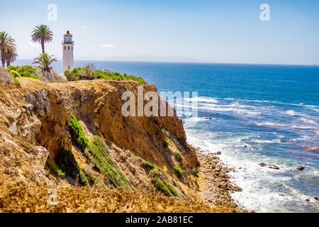 View of Point Vicente Lighthouse, Rancho Palos Verdes, California, North America Stock Photo