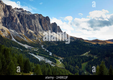 Part of Marmolada mountain range in the Dolomite alps in early fall, South Tyrol, Italy, Europe