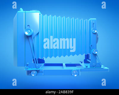 3d rendered illustration of an old classical blue camera Stock Photo