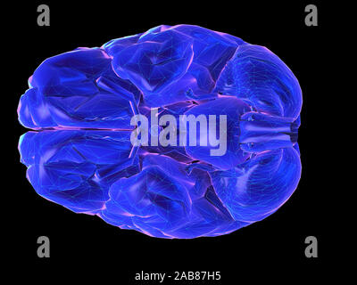 3d rendered synthwave style illustration of a human brain Stock Photo