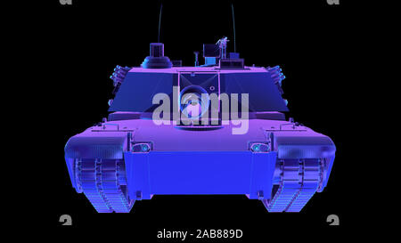 3d rendered abstract synthwave style illustration of a tank Stock Photo