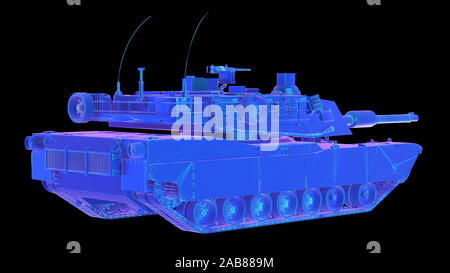 3d rendered abstract synthwave style illustration of a tank Stock Photo