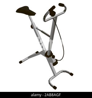 Exercise bike isolated on a white background. View isometric. 3D. Vector illustration. Stock Vector