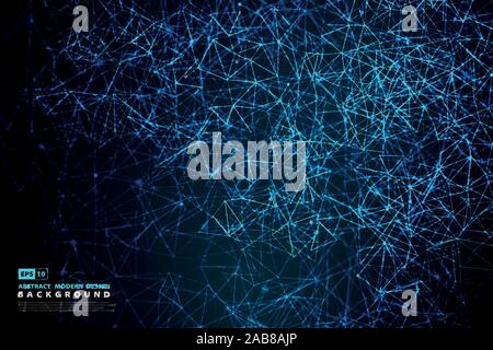 Abstract blue triangle tech design of futuristic artwork template background. Use for poster, artwork, template design, ad, technology cover. Stock Vector