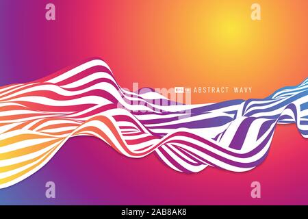 Abstract colorful wavy line of fluid design background. Use for headline, poster, artwork, template design. illustration vector eps10 Stock Vector