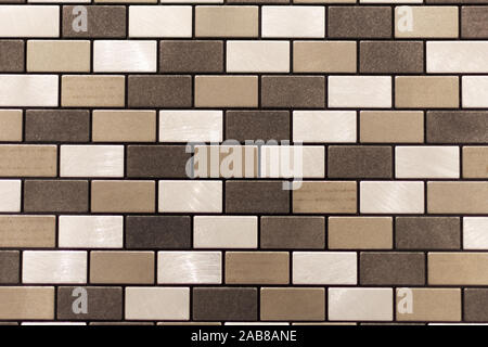 Modern glass mosaic tiles background. Pool or wall glass tiles texture. Stock Photo