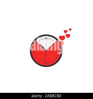 Clock with heart sign Stock Vector