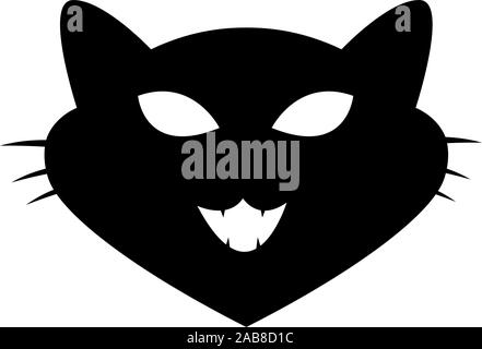 Cat head shape icon. Simple silhouette isolated on white background. Vector illustration Stock Vector