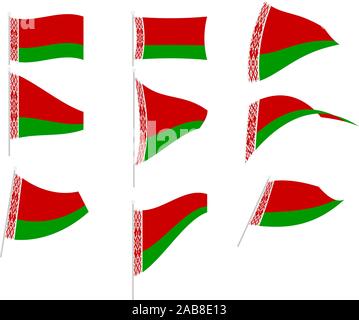 Vector Drawing of Set with Belarus Flag Stock Vector