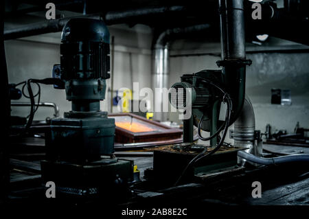 Fragments of whicky distillery machinery, used in Auchentoshan and Oban distilleries Stock Photo