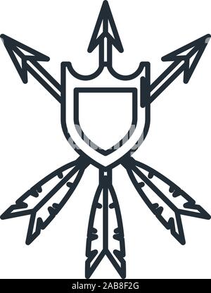 medieval shield with arrows crossed flat icon vector illustration ...