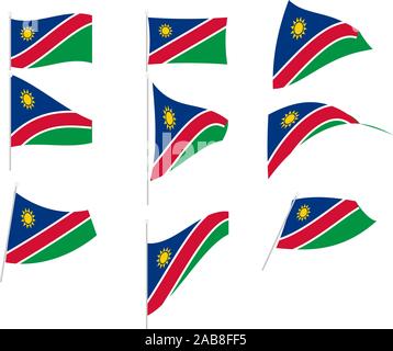 Vector Drawing of Set with Namibia Flag Stock Vector