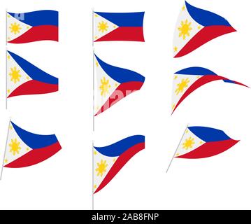 Vector Drawing of Set with Philippines Flag Stock Vector