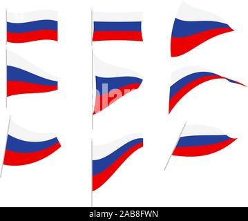 Vector Drawing of Set with Russia Flag Stock Vector