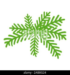 Fir branches with a cone. For Christmas wreath, border, or frames Stock Vector