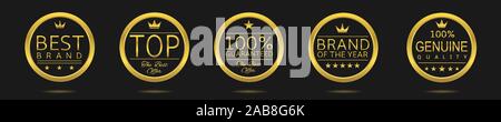Golden badge set Stock Vector