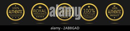 Golden badge set Stock Vector