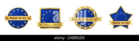 Made in EU badge set Stock Vector