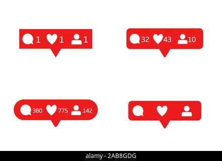 Like comment follower icons Stock Vector