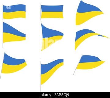 Vector Drawing of Set with Ukraine Flag Stock Vector