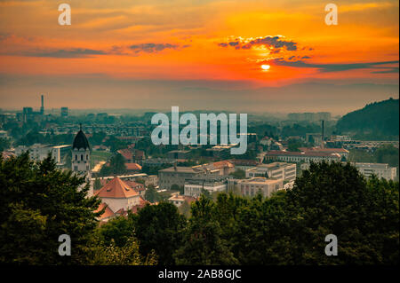 Sunrise at Ljubljana, capital of Slovenia Stock Photo