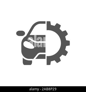 Car repair gear outline icon in flat style. Elements of car repair illustration icon. Signs and symbols can be used. For web, logo, mobile app, UI Stock Vector