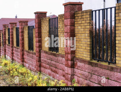 beautiful fence around a country house Stock Photo