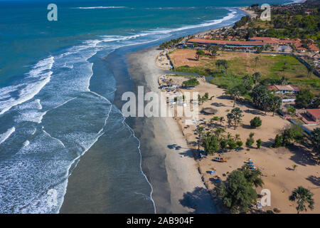 Aerial view of Idyllic beach near the Senegambia hotel strip in the Gambia, West Africa. Stock Photo