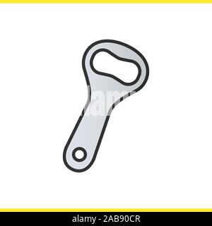 Bottle opener color icon. Isolated vector illustration Stock Vector