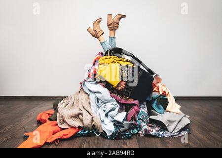 Addicted To Shopping Woman Girl Marionette with Clothes Stock Image - Image  of disorder, compulsive: 54913969