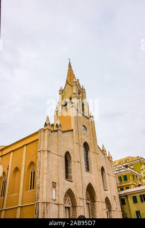 The main entrance of San Teodoro church in Genoa, Italy Stock Photo